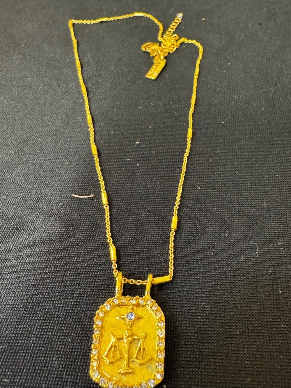 22k gold dipped Gold-Tone Libra Scales Pendant Necklace for Women